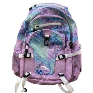 High Sierra Mermaid Watercolor Backpack Blue Purple Suspension Strap School Hike